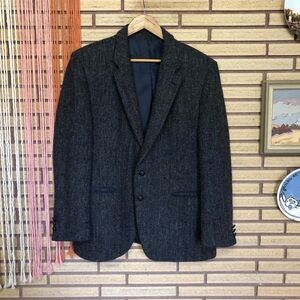 80's Men's Blue Plaid Wool Blazer - Size Med - Chest 42 - Unisex Wool Blazer